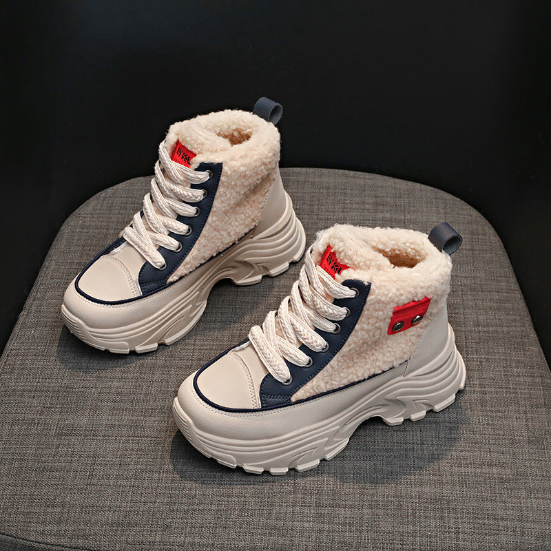 Damen Winterliche High-Top Sneaker mit kuscheligem Fleece-Futter und rutschfester Sohle R&B