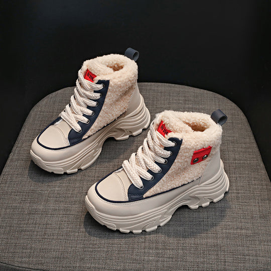 Damen Winterliche High-Top Sneaker mit kuscheligem Fleece-Futter und rutschfester Sohle R&B