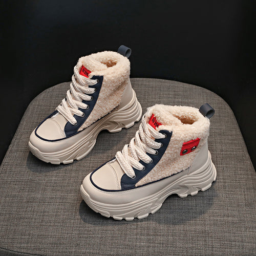 Damen Winterliche High-Top Sneaker mit kuscheligem Fleece-Futter und rutschfester Sohle R&B