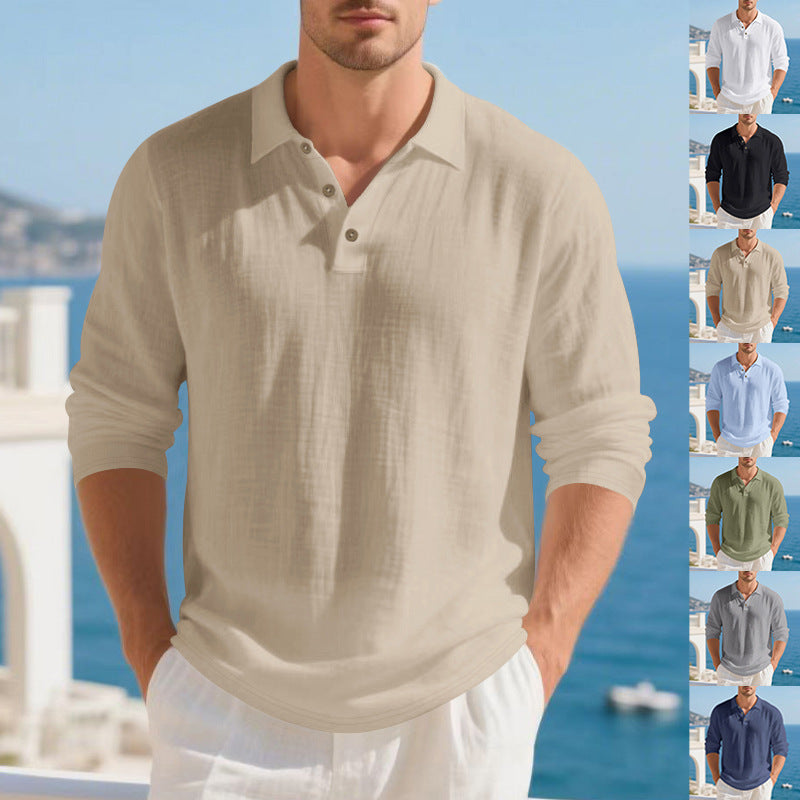 Herren Langarm-Polohemd aus hochwertigem Baumwollmix R&B
