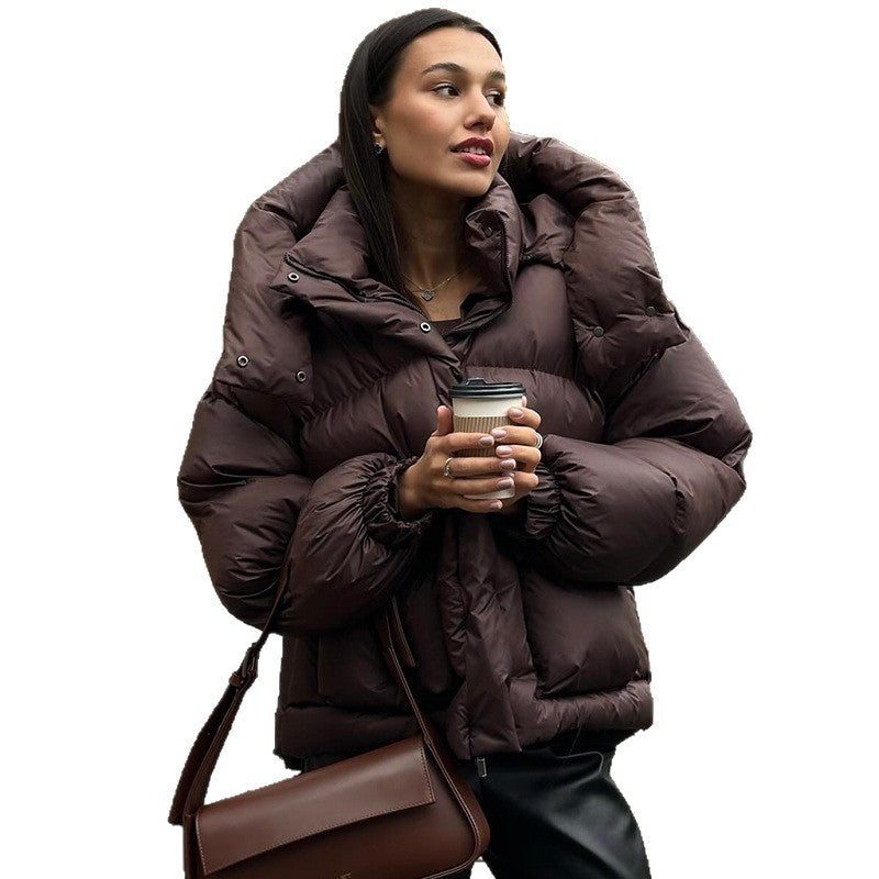 R&B | Damen Gesteppte Winterjacke mit Oversized Kapuze – Warm, Wasserabweisend & Modern