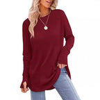 Damen lässiger Langarmshirt mit modernem Schnitt R&B