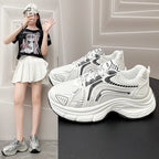 Damen modische Lauf-Sneaker mit glänzendem Obermaterial und dämpfender Sohle R&B