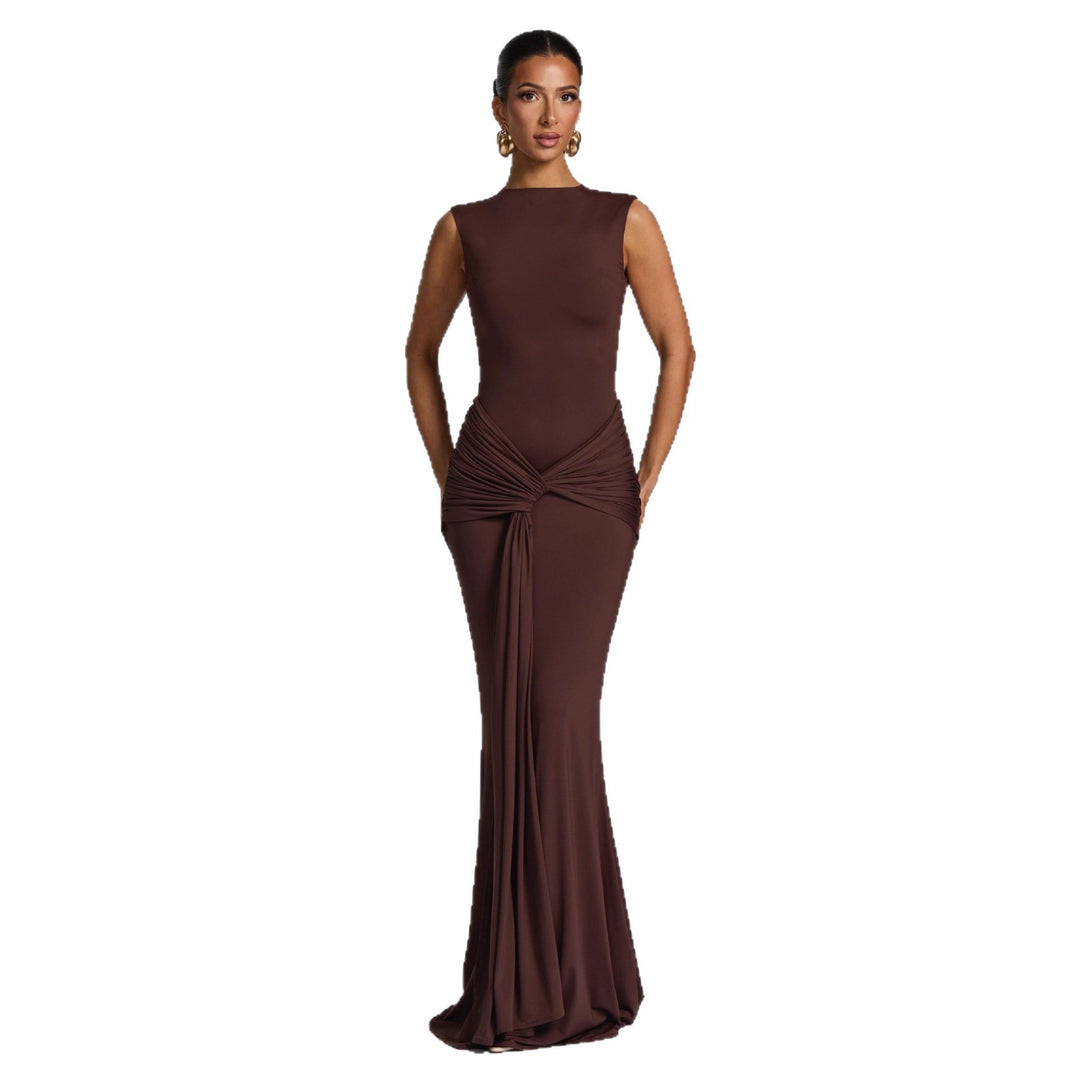 Damen Maxikleid mit stilvollem Wickel-Design und figurformender Silhouette R&B