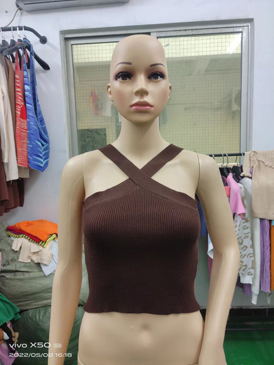 Damen Crop-Top mit schickem Kreuz-Trägerdesign R&B