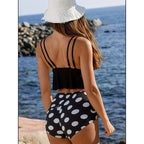 Damen Hochtailliertes Bikini-Set mit lässigem Flatteroberteil R&B
