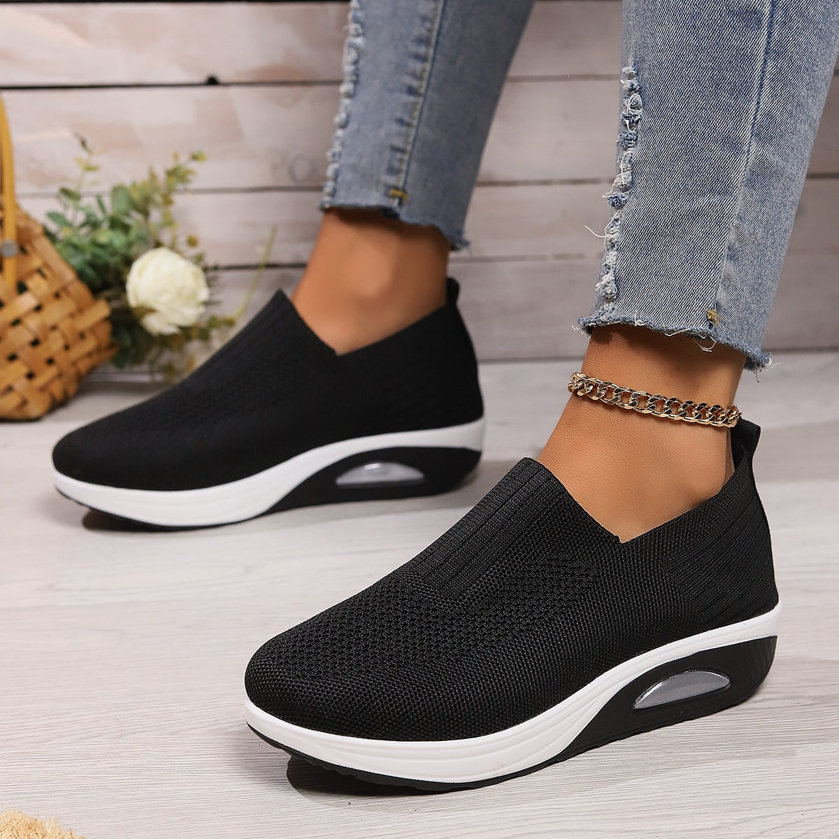 Damen Atmungsaktive Slip-On Sneakers mit erhöhtem Komfort R&B