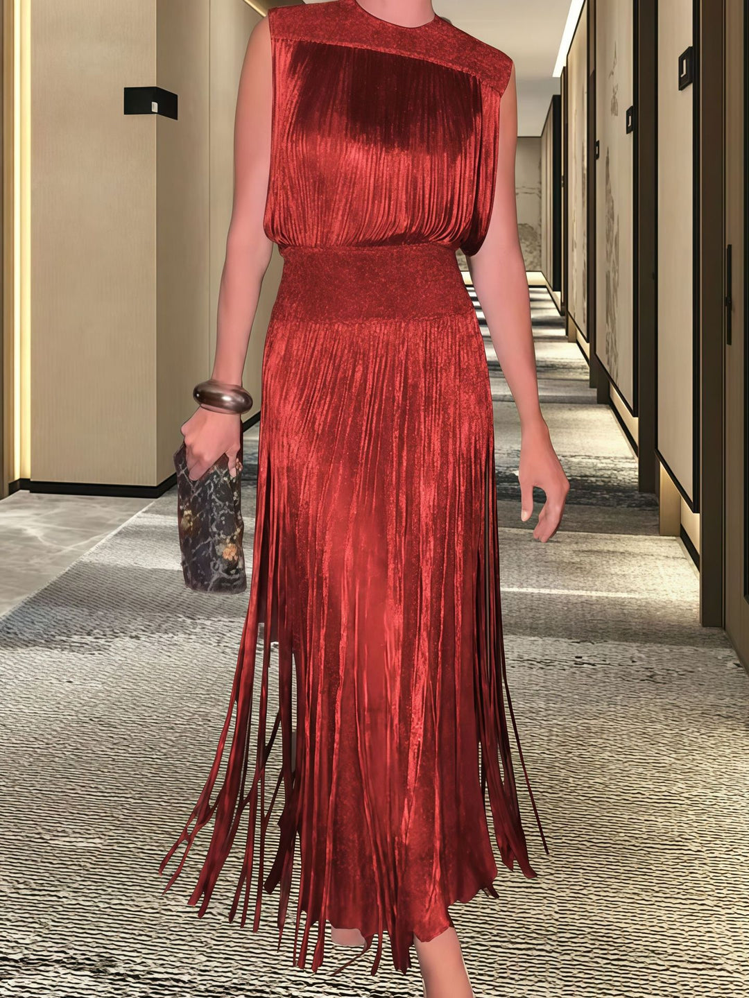 Damen Elegantes Abendkleid mit schwingendem Saum R&B