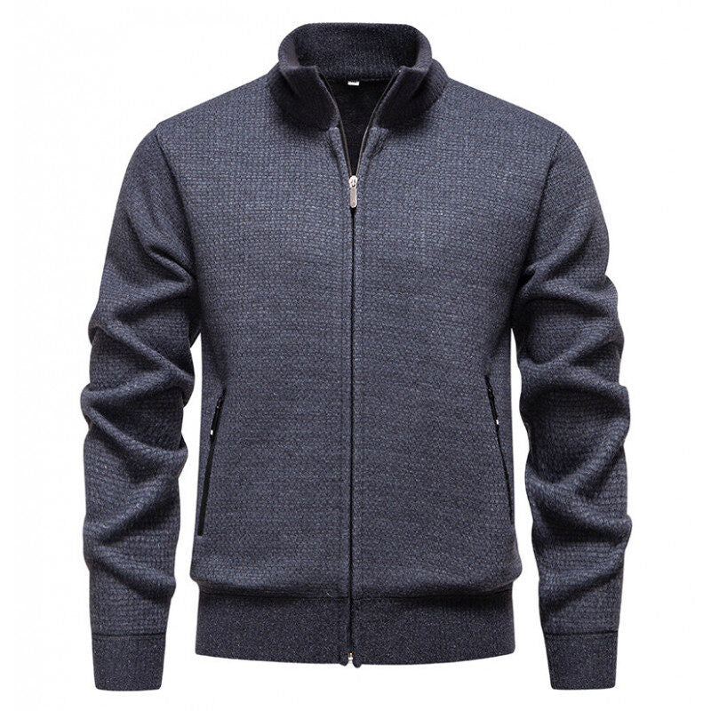 Herren Strickjacke mit modernem Reißverschluss und praktischen Taschen R&B