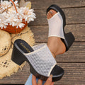 Damen Plateau-Sandalen mit durchlässigem Netzoberteil und bequemer Sohle R&B