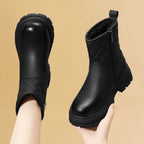 Damen Gefütterte Winterstiefel mit modischem Reißverschluss und rutschfester Sohle R&B