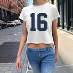 Damen Crop-T-Shirt mit künstlerischem Blutdruck-Design R&B