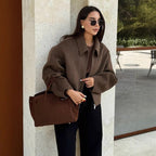 Damen Kapuzenjacke im Vintage-Stil mit oversized Schnitt und Reißverschluss R&B