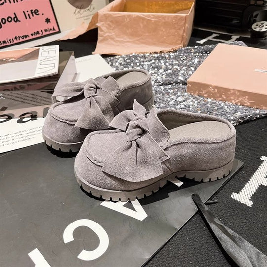 Damen Clogs mit dekorativem Schleifendesign und rutschfester Sohle R&B
