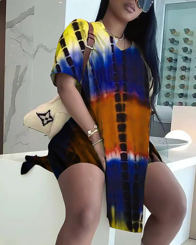 Damen lässiges Sommerkleid im einzigartigen Batikdesign R&B