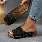 Damen Clogs mit floralen Cut-Outs und ergonomischem Fußbett R&B