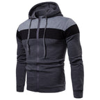 Herren sportliche Kapuzenjacke mit Farbblockdesign R&B