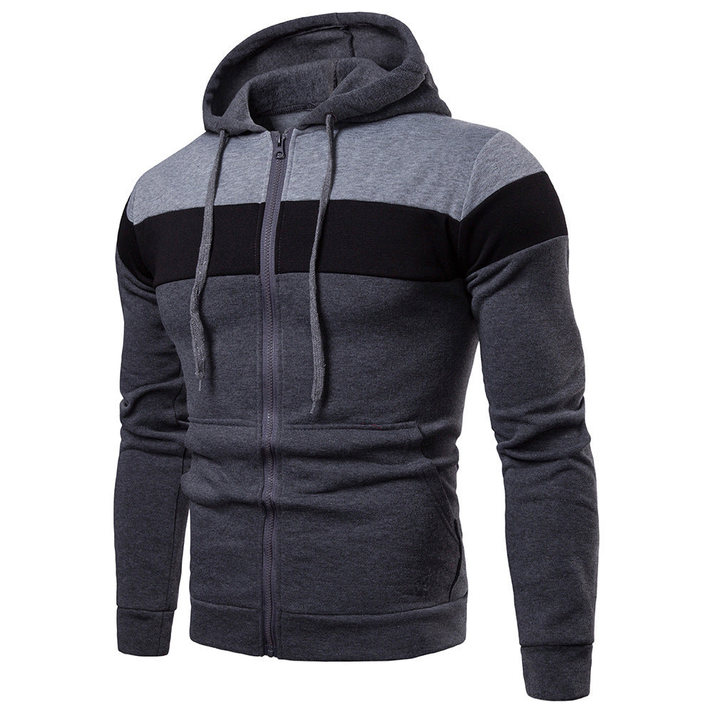Herren sportliche Kapuzenjacke mit Farbblockdesign R&B