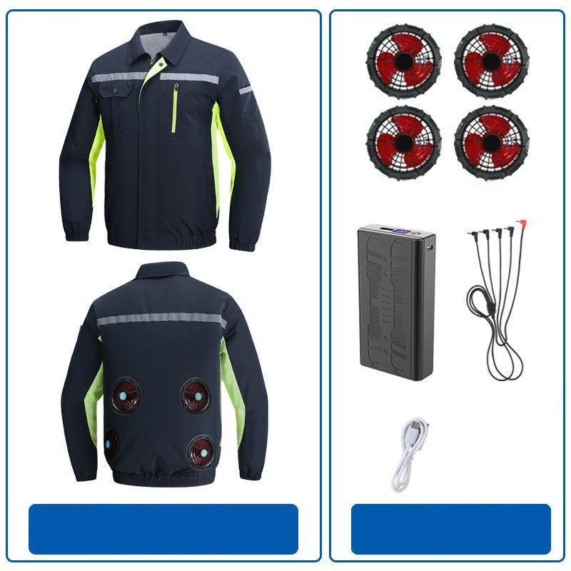 Herren nan atmungsaktive Arbeitsjacke mit integrierten Rückenlüftern und reflektierenden Streifen R&B