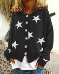 Damen trendige Strickjacke mit Sternenmuster R&B