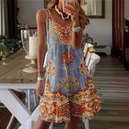 Damen Sommerkleid mit floralem Druck und fließendem Schnitt R&B