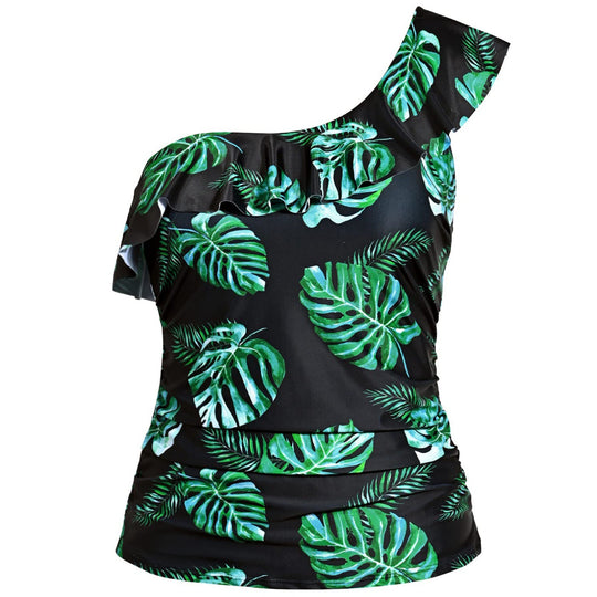 Damen Einseitiges Badeoberteil mit voluminösem Rüschendesign R&B