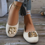 Damen Schicke Ballerinas mit glänzender Schnallenapplikation R&B