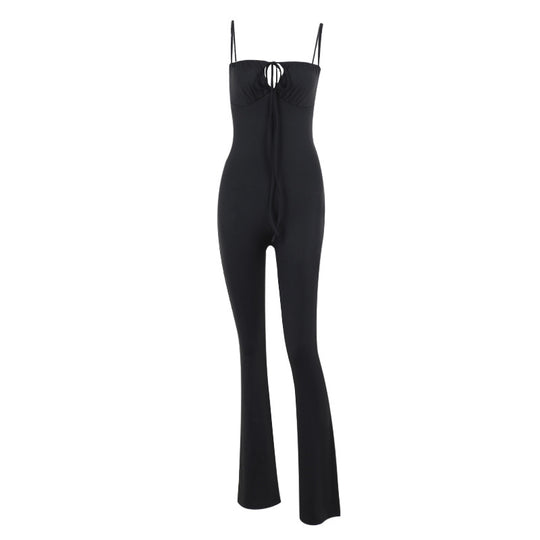 Damen Figurbetonter Jumpsuit mit raffinierter Schnürung R&B
