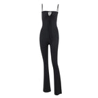 Damen Figurbetonter Jumpsuit mit raffinierter Schnürung R&B