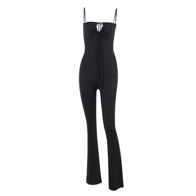 Damen Figurbetonter Jumpsuit mit raffinierter Schnürung R&B