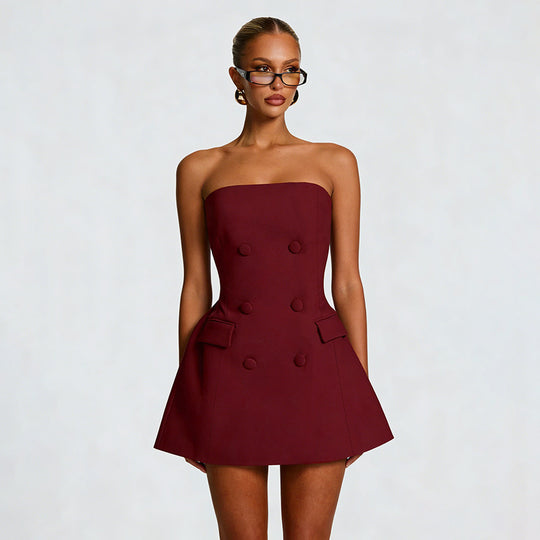 Damen Elegantes Abendkleid mit Off-Shoulder-Design und Fließendem Cape R&B