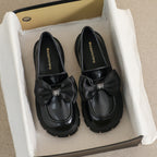 Damen Mokassin-Schuhe mit eleganter Schleifenapplikation und robustem Plateau