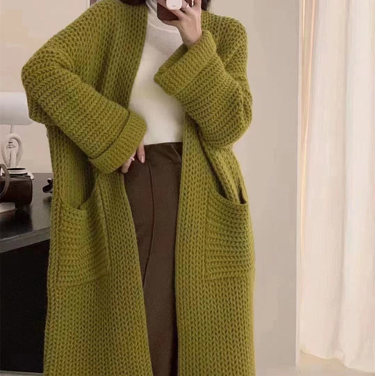 Damen Strickjacke mit offenem Schnitt und Taschen R&B