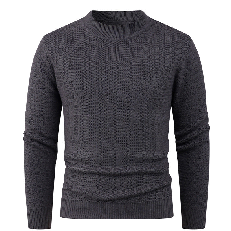 Herren Strukturpullover mit hochgeschlossenem Kragen und modischem Design R&B