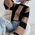 Damen Strickpullover mit strukturiertem Wabenmuster und weiten Ärmeln R&B