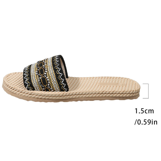 Damen Riemensandalen mit eleganter Blütenapplikation und rutschfester Sohle R&B