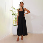 Damen Maxikleid mit schulterfreier Silhouette und eleganter Taillierung R&B