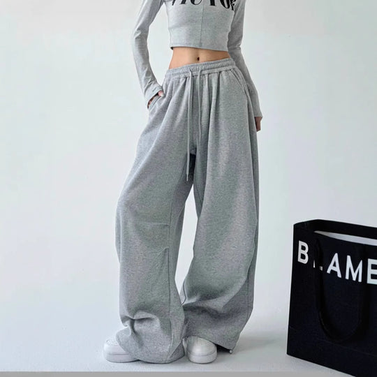 Damen Bequeme weite Jogginghose mit elastischem Bund und praktischen Taschen R&B