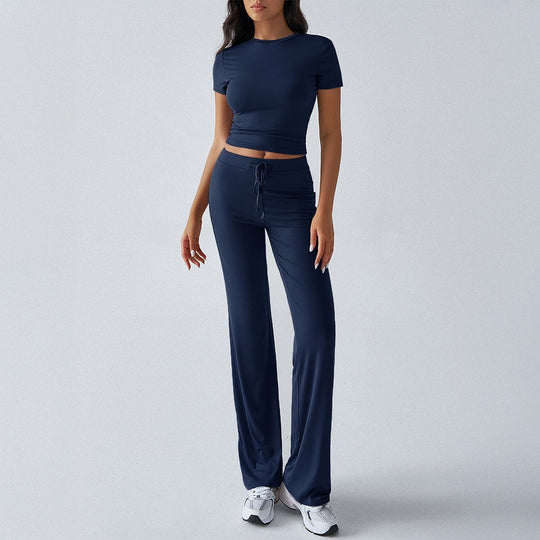 Damen Sportliches Lounge-Set mit elastischem Bund und figurbetontem Oberteil R&B