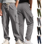Herren nan lässiger Utility-Cargojogger mit vertikaler Rippenstruktur, Tunnelzugbund und großen Klappentaschen R&B