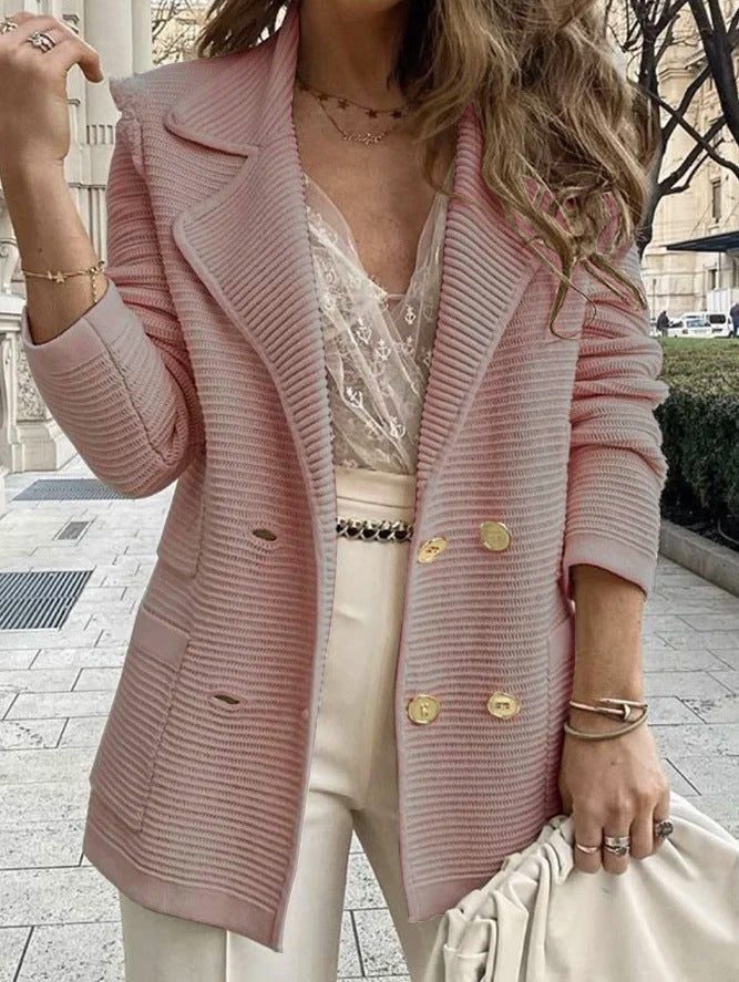 Damen Schnittiger Strickblazer R&B
