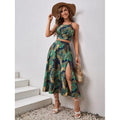 Damen Maxikleid mit floralem Twist und seitlichem Schlitz R&B