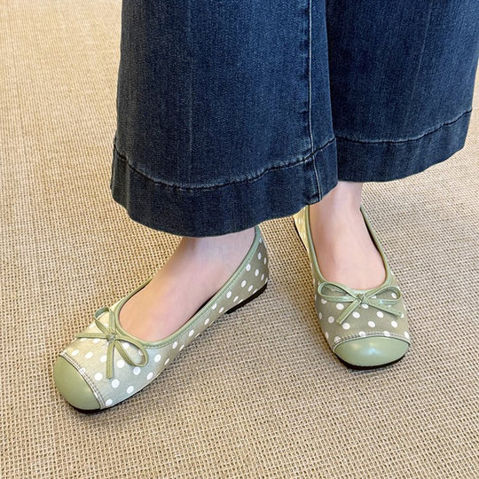Damen Ballerinas mit verspieltem Punktedesign und zierlichem Schleifenakzent R&B