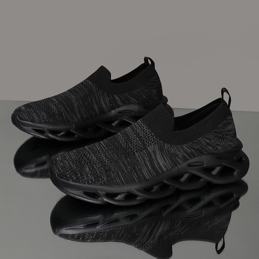 Damen Elastische Slip-On Sneakers mit rutschfester Sohle und atmungsaktiver Obermaterialstruktur