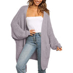 Damen Grobstrick Cardigan mit offenen Fronten und praktischen Taschen