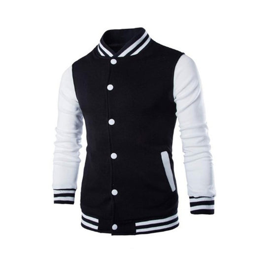 Herren Sportliche Collegejacke mit kontrastierenden Ärmeln und komfortablem Schnitt R&B