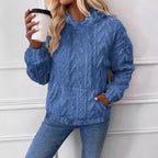 Damen Kapuzenpullover aus kuscheligem Material mit eingearbeitetem Beuteltaschen R&B