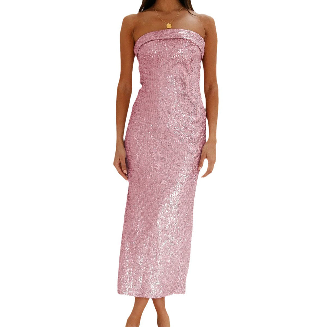 Damen Glamouröses Langrockkleid mit Glitzerakzenten R&B