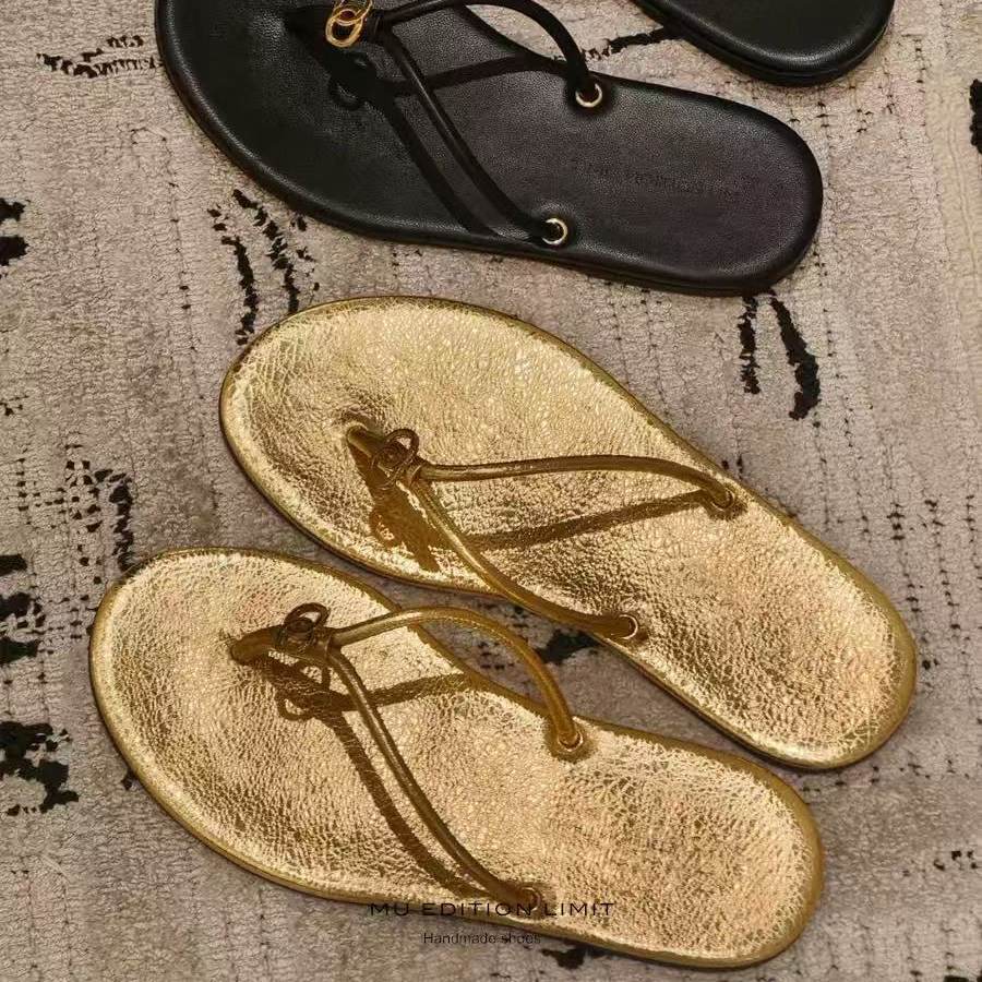 Damen Glamouröse Zehentrenner-Sandalen aus hochwertigem Kunstleder mit elegantem Riemen R&B