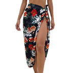 Damen eleganter Floral-Langrock mit seitlichem Schlitz R&B